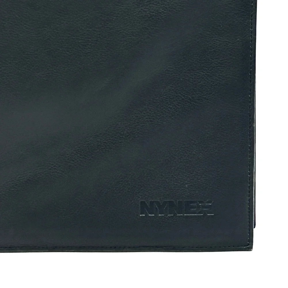 Vintage NYNEX‎ Black Faux Leather Portfolio Padfolio 90s Office Business Meeting